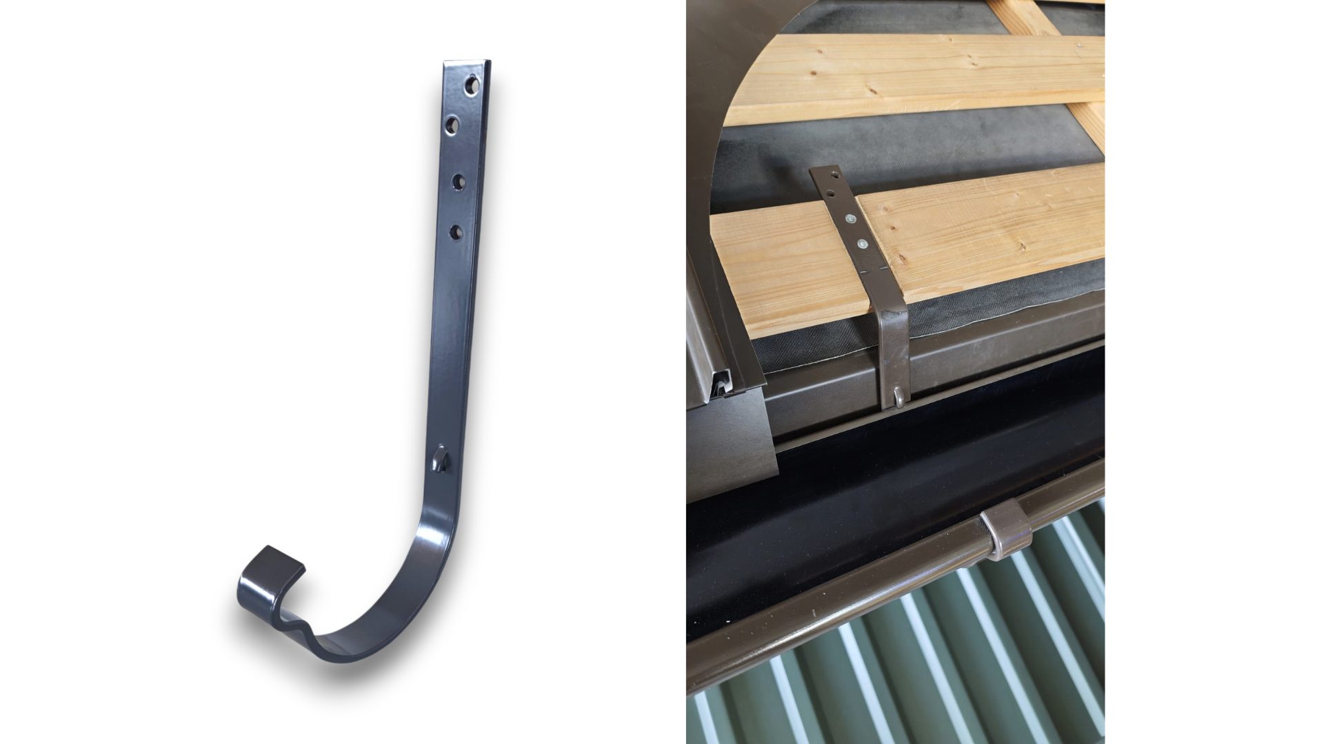 Teknes stiprinājuma 300mm montāžas piemērs pie jumta konstrukcijas