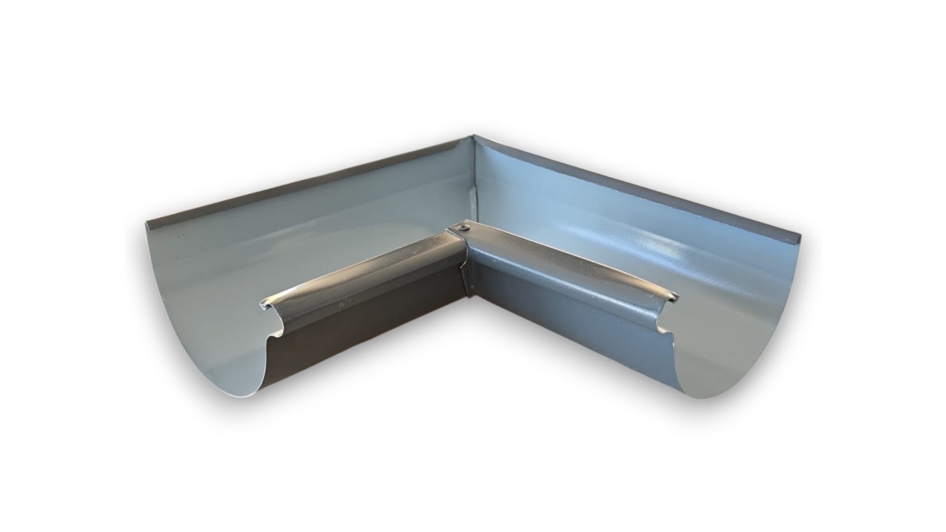 Apaļās teknes iekšējais stūris 90 grādi